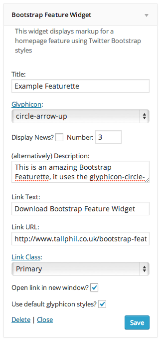 Bootstrap Feature Widget example 2